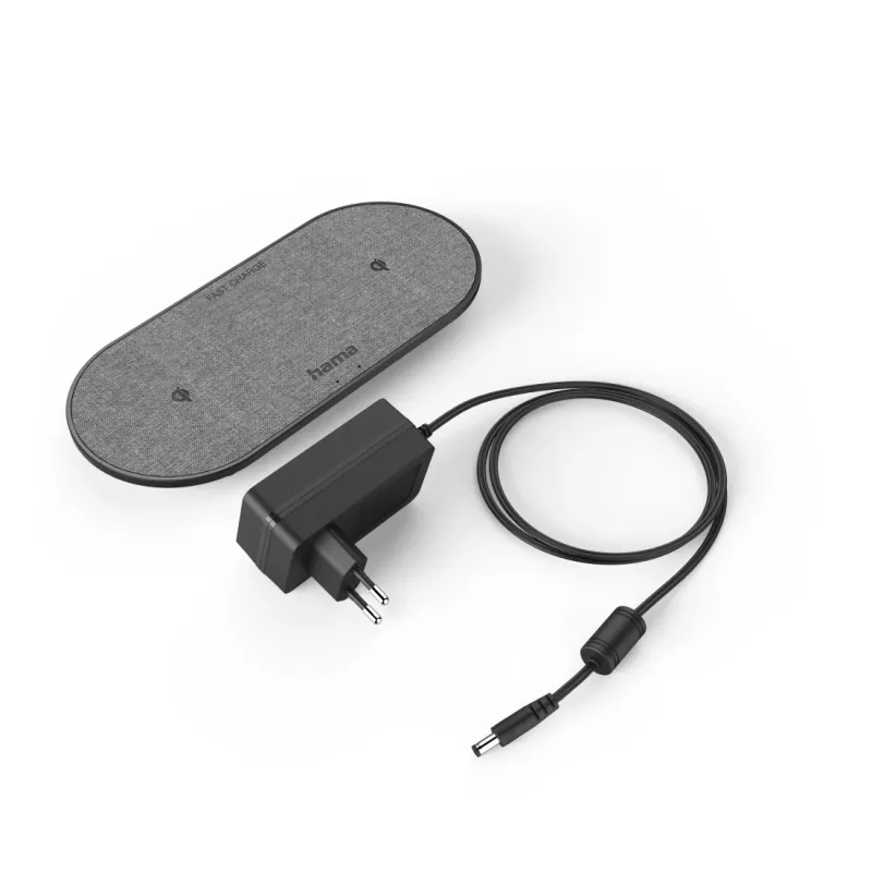 Hama QI-FC10 DUO Smartphone Schwarz AC Kabelloses Laden Schnellladung Innenbereich