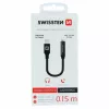Audio-Adapter SWISSTEN Lightning auf 3,5-mm-Klinke SW-LIGHT-3.5MM-BK, Kabel 0,15 m, schwarz