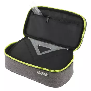 Federmäppchen Herlitz beatBox ABC Polyester Grau Gelb 225x120x70mm