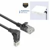 ACT Schwarz 1 Meter U/UTP CAT6A LSZH Slimline-Patchkabel mit RJ45-Steckern 90° abgewinkelt nach unten zu gerade