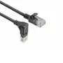 ACT Schwarz 2 Meter U/UTP CAT6A LSZH Slimline-Patchkabel mit RJ45-Steckern 90° abgewinkelt nach unten auf gerade