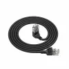 ACT Schwarz 2 Meter U/UTP CAT6A LSZH Slimline-Patchkabel mit RJ45-Steckern 90° abgewinkelt nach oben auf gerade