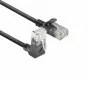 ACT Schwarz 5 Meter U/UTP CAT6A LSZH Slimline-Patchkabel mit RJ45-Steckern 90° gewinkelt nach oben auf gerade