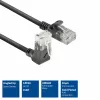 ACT Schwarz 1,5 Meter U/UTP CAT6A LSZH Slimline Patchkabel mit RJ45-Steckern 90° abgewinkelt nach oben auf gerade