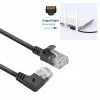 ACT 0,25 Meter U/UTP CAT6A LSZH Slimline Patchkabel mit RJ45-Steckern 90° abgewinkelt rechts auf gerade
