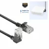 ACT Schwarz 0,5 Meter U/UTP CAT6A LSZH Slimline Patchkabel mit RJ45-Steckern, 90° abgewinkelt nach oben auf gerade