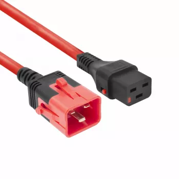ACT Stromkabel C19 IEC Lock - C20 IEC Lock Dual Locking rot 1 m, PC3633