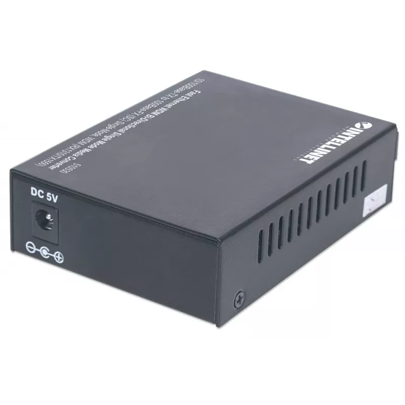 Intellinet 510530 Fast-Ethernet-WDM-Medienkonverter, 10/100Base-TX (RJ-45) auf 100Base-FX (SC) Singlemode, 20 km (12,4 mi), Rx1310/Tx1550 nm