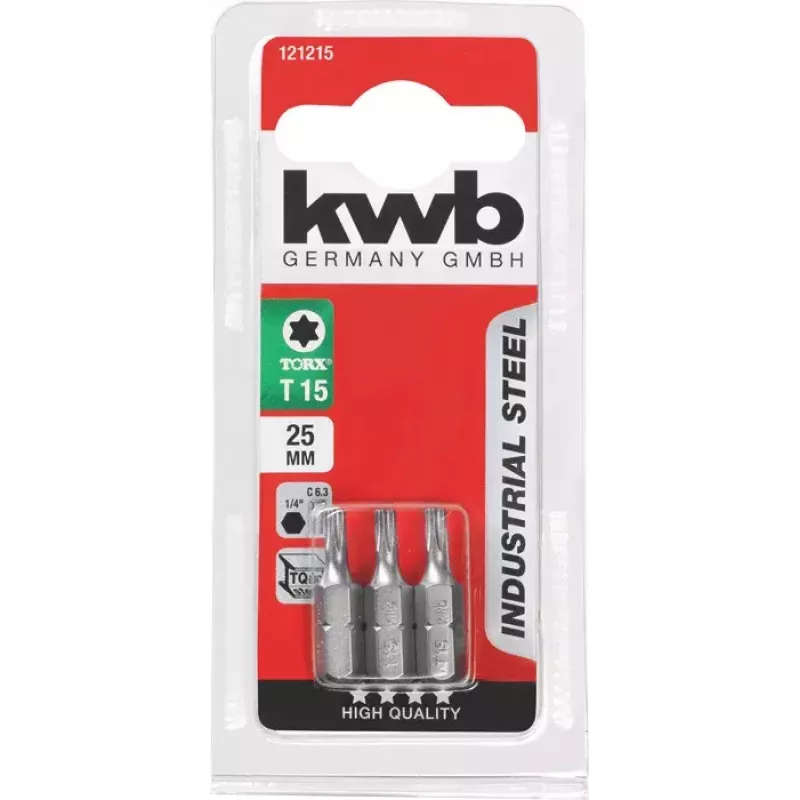 Schraubendreher-Bit KWB 121207 3 Stück Torx T7 25 mm Sechskant