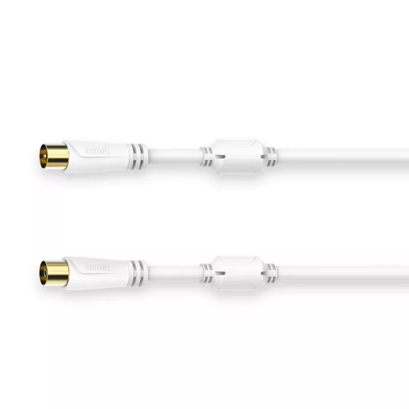 Koaxialkabel Hama 00205245 0,75 m Weiß Koaxial-Steckverbinder