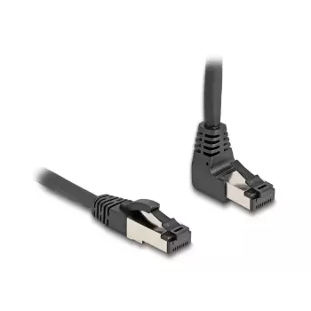 Netzwerkkabel DeLOCK RJ45 Cat.8.1 90° nach oben abgewinkelt 10 m Schwarz