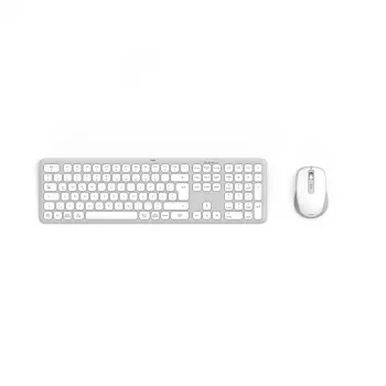 Hama WKM-550 Tastatur Maus inklusive Home/Office RF Wireless + Bluetooth QWERTZ Deutsch Grau, Weiß