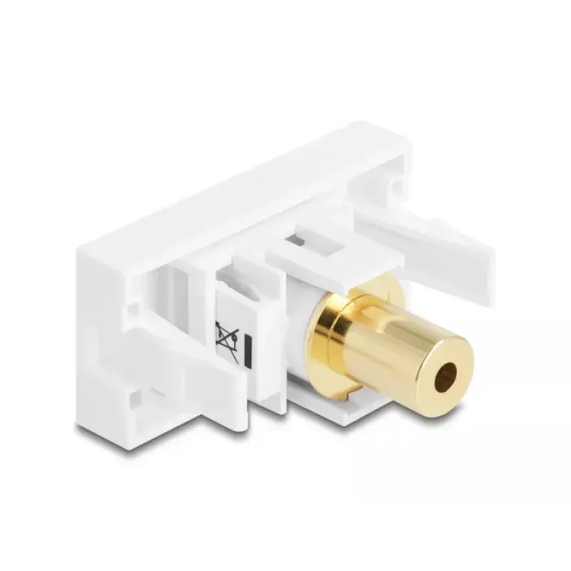 DeLOCK Easy 45 Modul, 3,5-mm-Klinkenbuchse 4-polig auf Klinkenbuchse, vergoldet, Weiß (90841)
