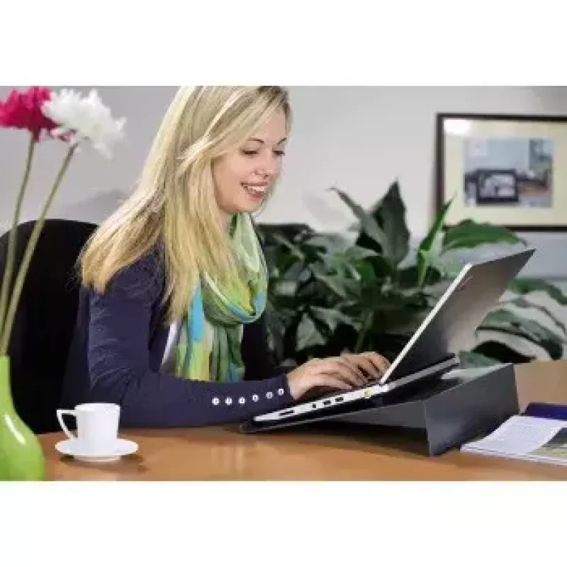 Hama 00053073 Notebook-Ständer, Carbonoptik, 47 cm (18,4 Zoll), Schwarz