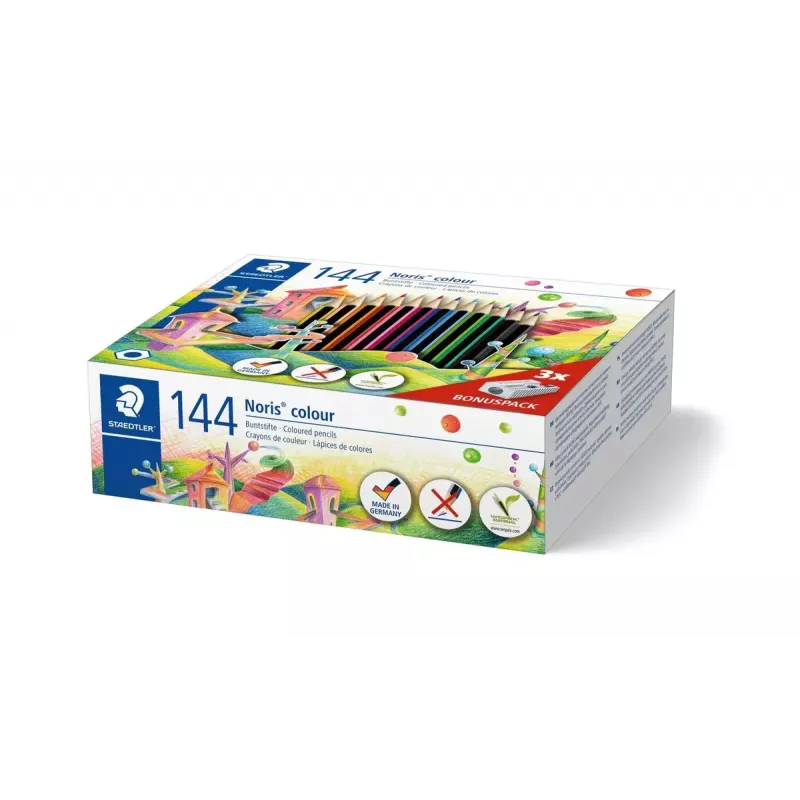 Staedtler Noris colour 185 Buntstifte, 144 Stück, sortierte Farben (185 C144)