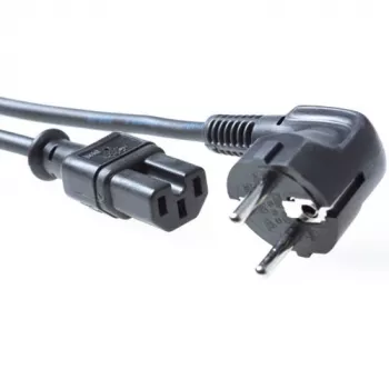 ACT Netzkabel Netzstecker CEE 7/7 Stecker (gewinkelt) - C15 schwarz 1,5 m