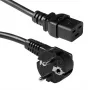 ACT Stromkabel Netzstecker CEE 7/7 Stecker (gewinkelt) - C19 Schwarz 1,8 m