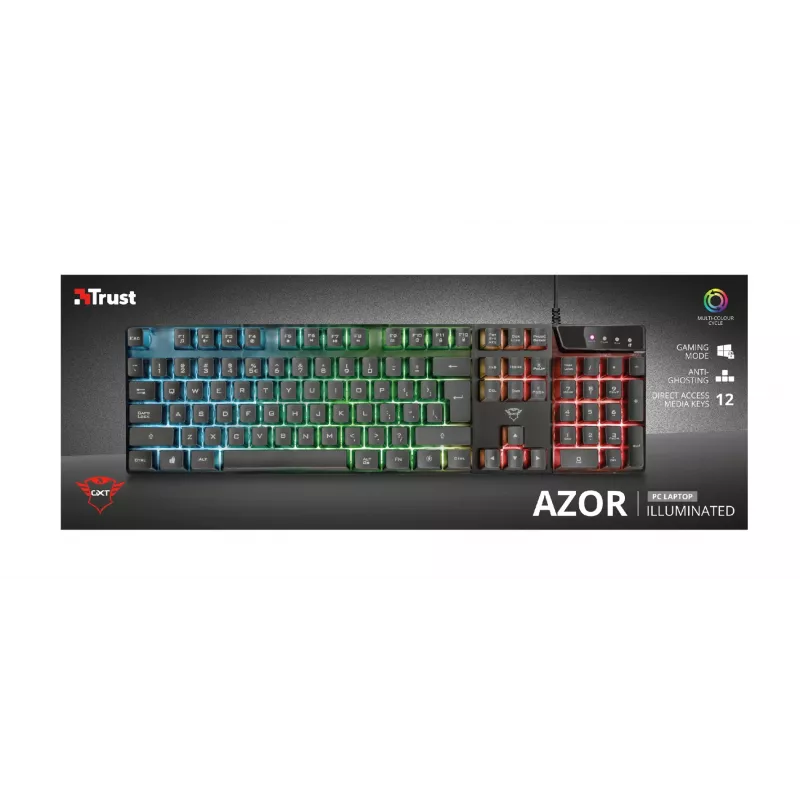 Trust GXT 835 Azor Tastatur Gaming USB Deutsch Schwarz
