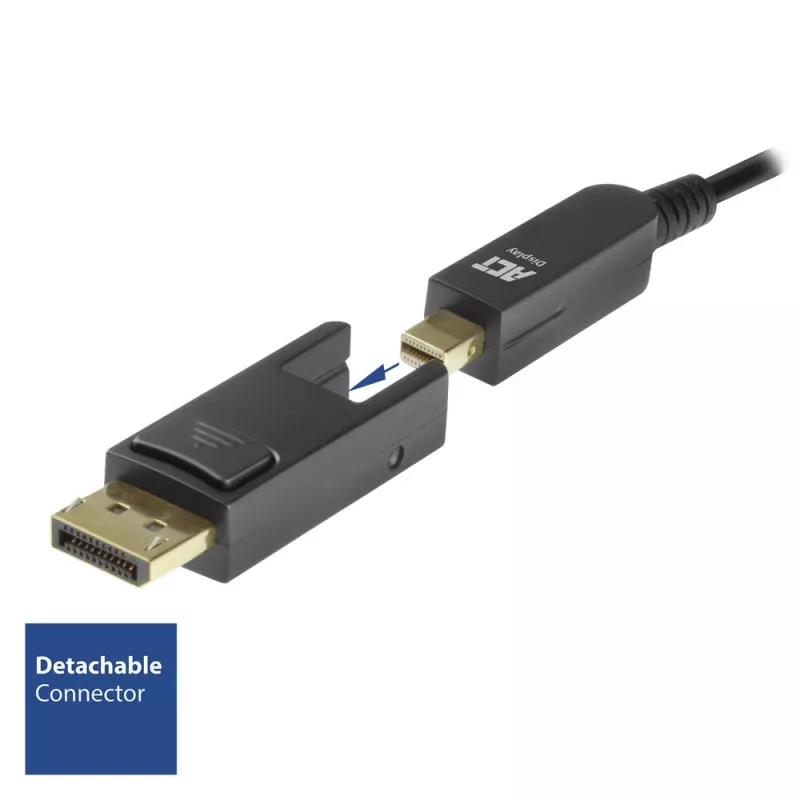 ACT 10 Meter DisplayPort 1.4 aktives optisches Kabel 8K mit abnehmbarem Stecker