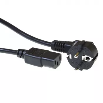 ACT Netzkabel CEE 7/7 Stecker (gewinkelt) auf C13, Schwarz, 0,25 m (AK5253)