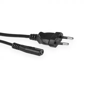 ACT Netzkabel Euro Stecker auf C7 Buchse, Schwarz, 0,25 m (AK5279)
