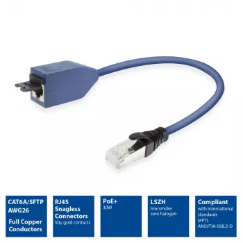 ACT Blau 5 Meter LSZH SFTP CAT6A MPTL Verlängerungskabel rastnasenschutz mit RJ45-Steckern