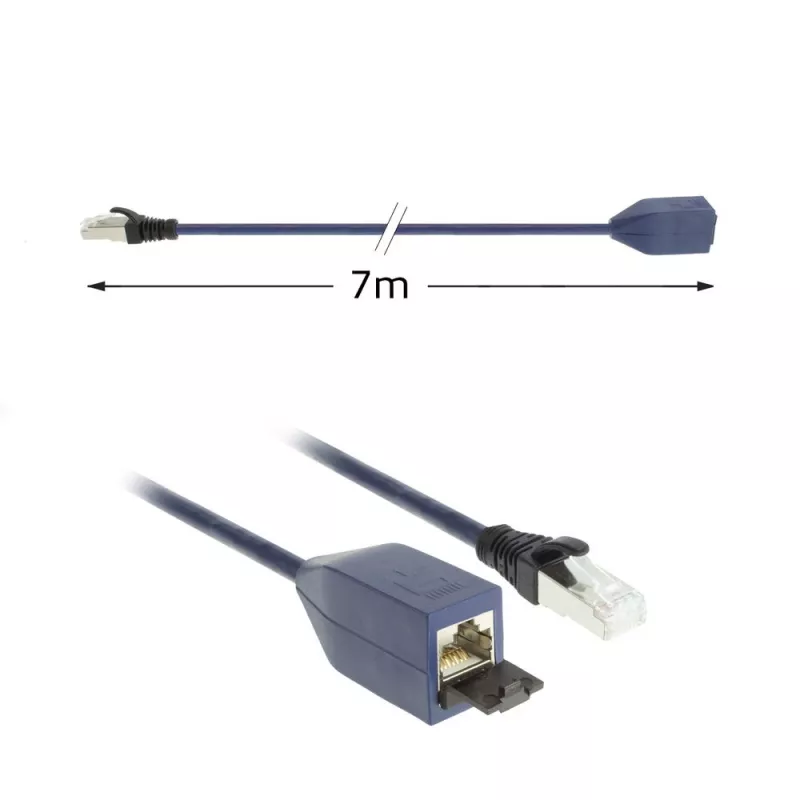 ACT Blue 7 Meter LSZH SFTP CAT6A MPTL-Verlängerungskabel, rastnasenschutz, mit RJ45-Steckern
