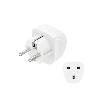 Hama 00223459 Netzstecker-Adapter Typ E/F Hybrid Typ G (UK) Weiß