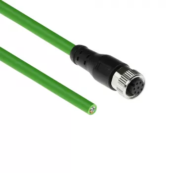ACT Industrial 3,00 Meter Sensorkabel M12A 8-polig Buchse auf offenes Ende, Ultraflex TPE-Kabel, geschirmt