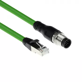 ACT Industrial 3,00 Meter Sensorkabel M12A 8-polig Stecker auf RJ45 Stecker, Ultraflex SF/UTP TPE Kabel, geschirmt