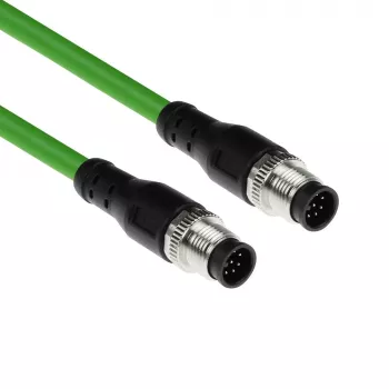 ACT Industrial 7,50 Meter Sensorleitung M12A 8-polig Stecker an M12A 8-polig Stecker, Ultraflex TPE-Kabel, geschirmt