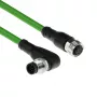 ACT Industrial 3,00 Meter Sensorkabel M12A 8-polig Stecker rechtwinklig auf M12A Buchse, Ultraflex TPE-Kabel, geschirmt