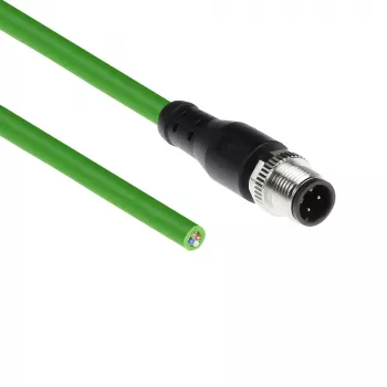 ACT Industrial 3,00 Meter Sensorkabel M12D 4-polig Stecker auf offenes Ende, Superflex Xtreme TPE-Kabel, geschirmt