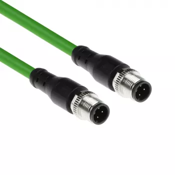 ACT Industrial 3,00 Meter Sensorkabel M12D 4-polig Stecker auf M12D 4-polig Stecker, Superflex Xtreme TPE-Kabel, geschirmt