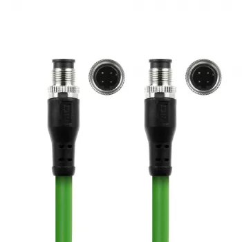ACT Industrial 3,00 Meter Sensorkabel M12D 4-polig Stecker auf M12D 4-polig Stecker, Superflex Xtreme TPE-Kabel, geschirmt