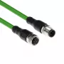 ACT Industrial 1,50 Meter Sensorkabel M12D 4-polig Stecker auf M12D 4-polig Buchse, Superflex Xtreme TPE-Kabel, geschirmt