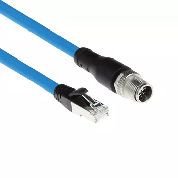 ACT Industrial 1,50 Meter Sensorleitung M12X 8-polig Stecker Gehäuse auf RJ45, Superflex SF/UTP TPE-Kabel, geschirmt