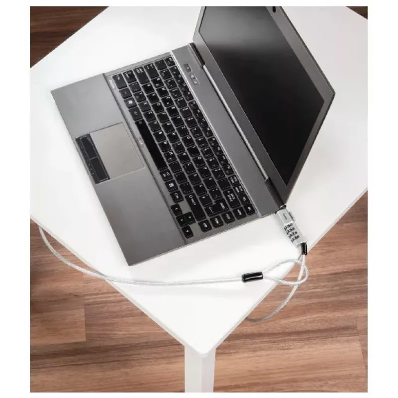 Hama Nano Laptop-Zahlenschloss, 4-stellig, Kohlenstoffstahl, Silber