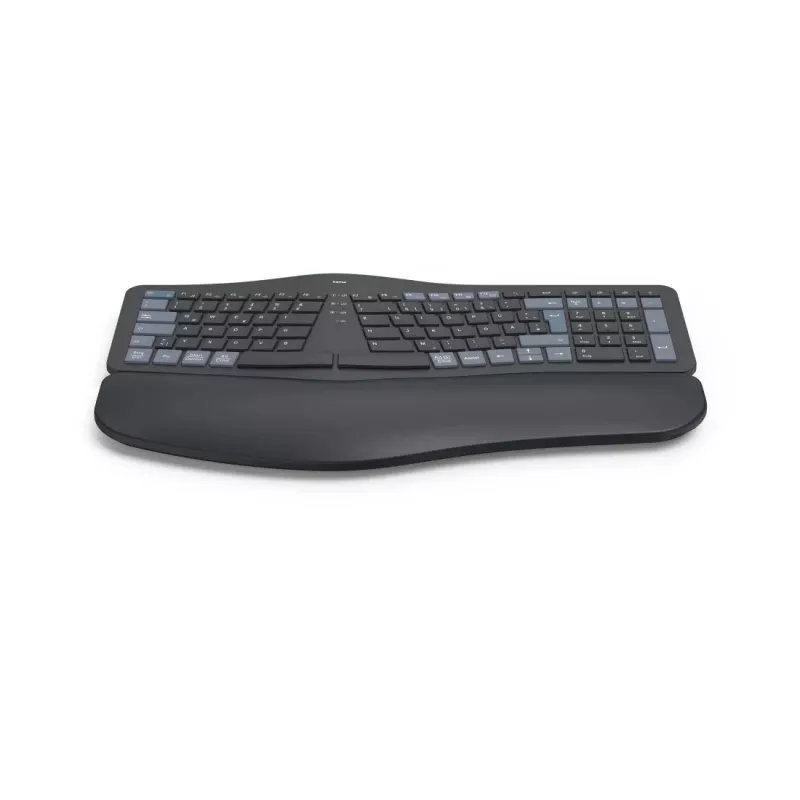 Hama WK-900 Ergo Multi-Device-Tastatur, kabellos, geteilt, LED, QWERTZ, Schwarz