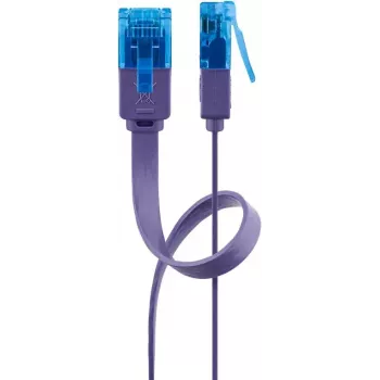 Flach-Patchkabel Goobay CAT 6A U/UTP Violett 1m