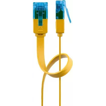 Flaches Patchkabel Goobay CAT 6A U/UTP Gelb 2m