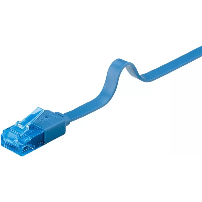 Flach-Patchkabel Goobay CAT 6A U/UTP Blau 3m