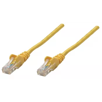 Intellinet Netzwerk-Patchkabel, Cat6A, 0,25 m, Gelb, Kupfer, S/FTP, LSOH / LSZH, PVC, RJ45, vergoldete Kontakte, rastnasenlos, mit Knickschutztülle, lebenslange Garantie