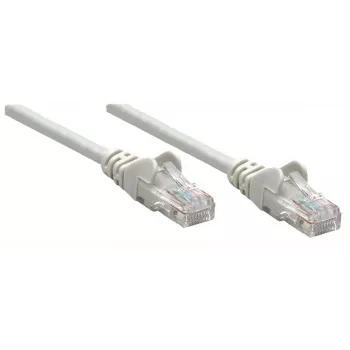 Intellinet Netzwerk-Patchkabel, Cat5e, 0,25 m, Grau, CCA, U/UTP, PVC, RJ45, vergoldete Kontakte, rastnasenschutz, Knickschutz, lebenslange Garantie