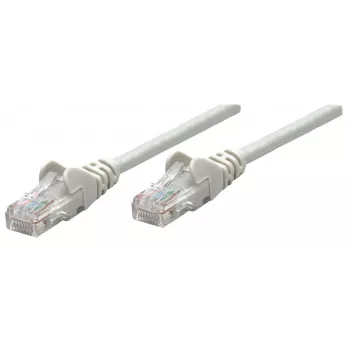 Intellinet Netzwerk-Patchkabel, Cat6, 0,25m, Grau, Kupfer, U/UTP, PVC, RJ45, vergoldete Kontakte, Knickschutz, Knickschutztülle, lebenslange Garantie