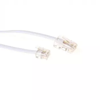 ACT Weiß 3 Meter flaches Telefonkabel mit RJ11- und RJ45-Steckern