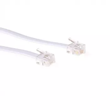 Flaches Telefonkabel ACT Weiß 10 Meter RJ12-Stecker TD5610