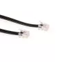 ACT Schwarzes 2 Meter flaches Telefonkabel mit RJ12-Steckern