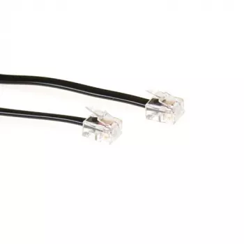 ACT Schwarzes, 2 Meter langes, flaches Telefonkabel mit RJ11-Steckern