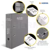 Ringbuch HERMA 7016 A4 Schwarz Grau D-Ring-Ablage